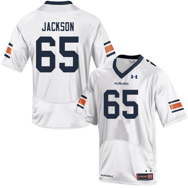 Auburn Tigers Men's Alec Jackson #65 White Under Armour Stitched College 2019 NCAA Authentic Football Jersey AGT3574RP